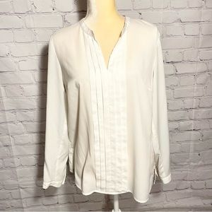 Jones New York Signature white long sleeve blouse